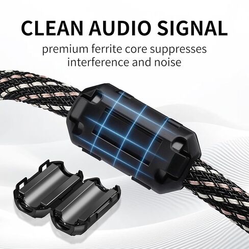 3.5mm TRS to Dual 6.35mm TS Y Splitter Audio Cord, 1/8 to 1/4 Stereo Cable with 6N OFC & 5μm 24K Gold-Plated Connectors,Braided Hi-Fi Cable for Audiophiles,Home Stereos(1.64ft/0.5m) in Saudi Arabia