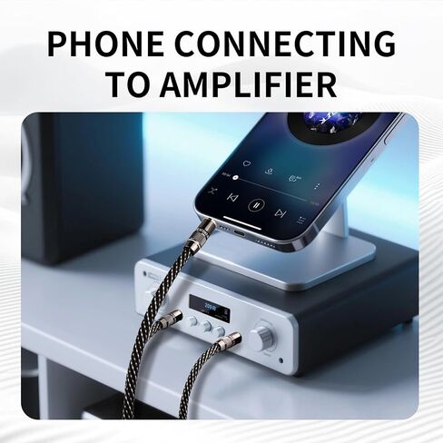 3.5mm TRS to Dual 6.35mm TS Y Splitter Audio Cord, 1/8 to 1/4 Stereo Cable with 6N OFC & 5μm 24K Gold-Plated Connectors,Braided Hi-Fi Cable for Audiophiles,Home Stereos(1.64ft/0.5m) in Saudi Arabia