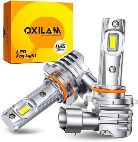 مجموعة مصابيح الإضاءة OXILAM H11 9005، 320000 لومن 800% أكثر سطوعًا 6500 كلفن ضوء أبيض بارد، مقاس 1:1 H11/H9/H8 9005/HB3 استبدال هالوجين ضوء الضباب DRL، عبوة من 4 قطع in Kuwait