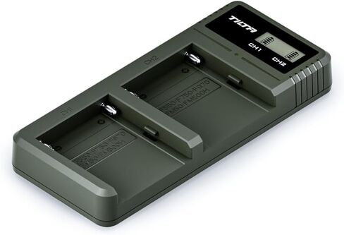 Tilta NP-F550 L-Series Battery Charger Kit, High Capacity 3500mAh Power Solution | Compatible with NP-F L-Series Accessories | Durable Safety Certified Design, 2 Batteries - Green in Kuwait