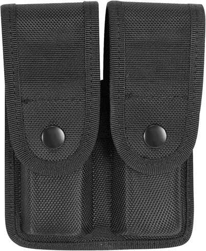 9mm Molded Nylon Double Mag Pouch - Universal Tactical Pistol Magazine Pouch Fit Glock - Duty Belt Holster Case Compatible w/Single & Double Stack Magazines in Saudi Arabia