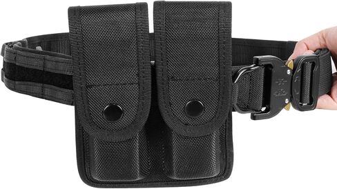 9mm Molded Nylon Double Mag Pouch - Universal Tactical Pistol Magazine Pouch Fit Glock - Duty Belt Holster Case Compatible w/Single & Double Stack Magazines in Saudi Arabia