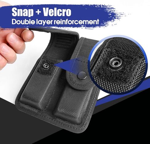 9mm Molded Nylon Double Mag Pouch - Universal Tactical Pistol Magazine Pouch Fit Glock - Duty Belt Holster Case Compatible w/Single & Double Stack Magazines in Saudi Arabia
