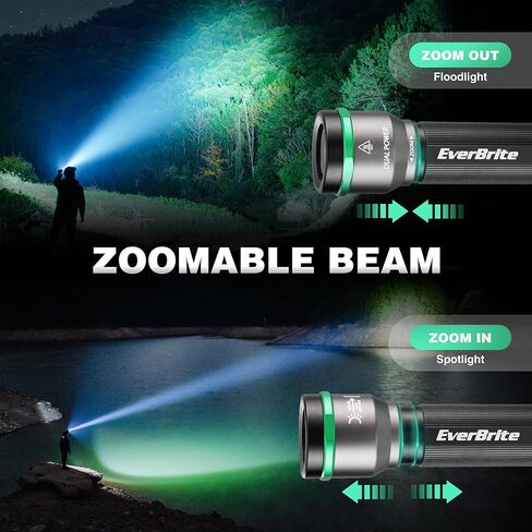 EverBrite 1000LM Small Flashlight, 5 Modes Zoomable Flash Light, Rechargeable Flashlights High Lumens, Dual Power Rechargeable or AA Battery, Pocket Flashlight for Home Emergency, Hiking, Camping in Saudi Arabia