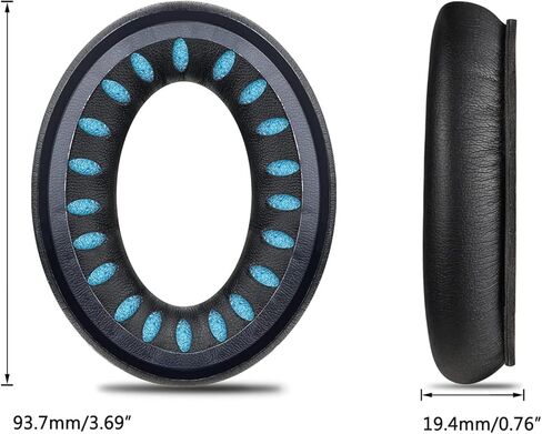استبدال وسائد الأذن المصنوعة من الجلد البروتيني من SOULWIT لسماعات Bose Triport 1 (TP-1)، Triport 1A (TP-1A)، حول الأذن 1 (AE1)، وسائد الأذن مع رغوة عزل الضوضاء، سمك إضافي - أسود in Kuwait