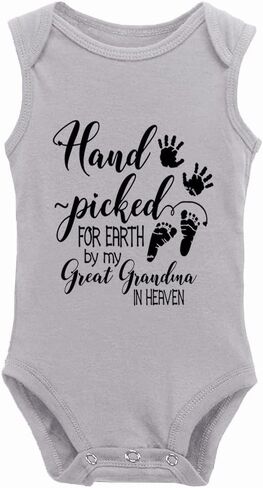 Hand Picked for Earth by My Great Grandma in Heaven Newborn Universal Short Sleeve Bodysuits in Saudi Arabia