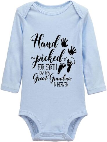 Hand Picked for Earth by My Great Grandma in Heaven Newborn Universal Short Sleeve Bodysuits in Saudi Arabia