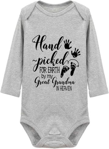 Hand Picked for Earth by My Great Grandma in Heaven Newborn Universal Short Sleeve Bodysuits in Saudi Arabia