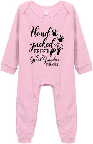 Hand Picked for Earth by My Great Grandma in Heaven Newborn Universal Short Sleeve Bodysuits in Saudi Arabia