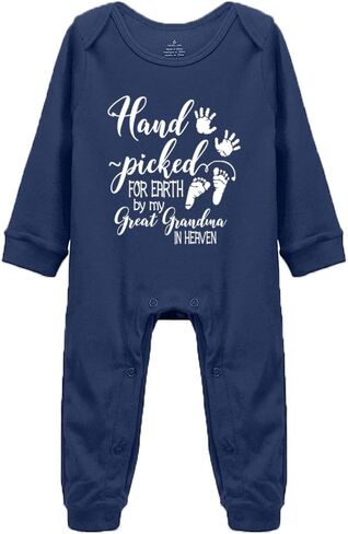 Hand Picked for Earth by My Great Grandma in Heaven Newborn Universal Short Sleeve Bodysuits in Saudi Arabia
