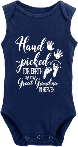 Hand Picked for Earth by My Great Grandma in Heaven Newborn Universal Short Sleeve Bodysuits in Saudi Arabia