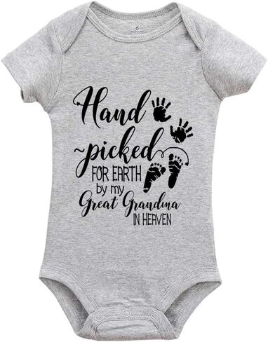 Hand Picked for Earth by My Great Grandma in Heaven Newborn Universal Short Sleeve Bodysuits in Saudi Arabia