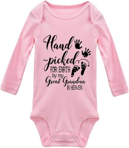 Hand Picked for Earth by My Great Grandma in Heaven Newborn Universal Short Sleeve Bodysuits in Saudi Arabia