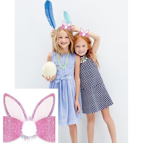 2pcs Easter Bunny Hair Bow Clips - Cute Pink & White Rabbit Ear Hairpins with Bowknot, Adorable Spring Hair Accessories for Women, Girls & Kids, Perfect for Easter Party, Daily Wear & Photo Props in Kuwait
