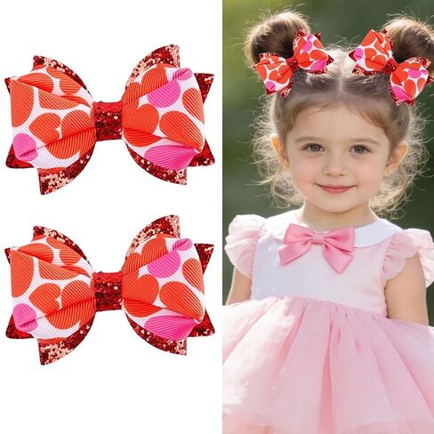 2pcs Easter Bunny Hair Bow Clips - Cute Pink & White Rabbit Ear Hairpins with Bowknot, Adorable Spring Hair Accessories for Women, Girls & Kids, Perfect for Easter Party, Daily Wear & Photo Props in Kuwait