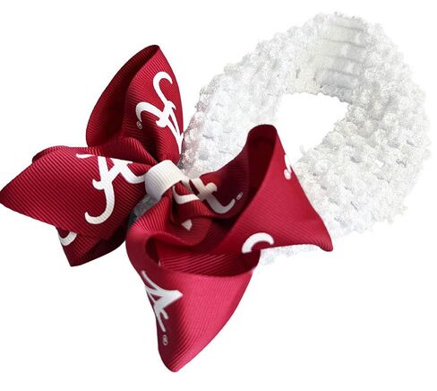 Alabama Crochet Headband With Junior Bow - One Size Fits All - Officially Licensed in Saudi Arabia