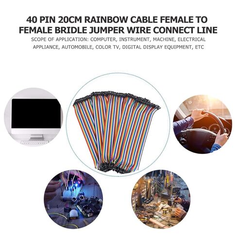 40P Female to Female Ribbon Jumper Wire 20Cm Flat Ribbon Cable 10Pcs for Breadboard Prototyping and Electronic Circuit Testing in Saudi Arabia