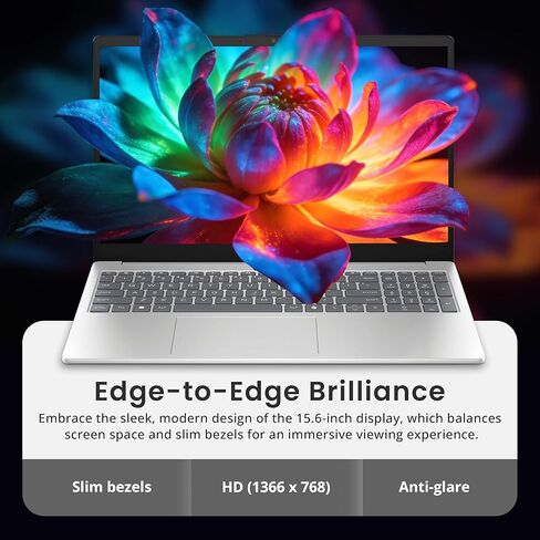 HP 15.6" HD Laptop, Intel i5-1334U, 16GB RAM, 1.5TB Storage (512GB SSD+1TB Docking Station Set), Intel UHD Graphics, Copilot, Full Size Keyboard, Wi-Fi 6, HD Camera, Windows 11 Home, Silver in Saudi Arabia