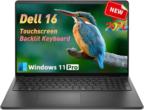 Dell 16 Touchscreen Laptop Computer 2026, Intel 10-Core 7 150U(Up to 5.4GHz), 16'' FHD+ Anti-Glare Dsiaplay, 32GB DDR5, 1TB SSD, Backlit Copilot Keyboard, Win11 pro, Express Charge, Black in Saudi Arabia