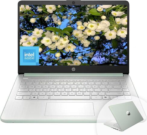 HP 14" HD Student Business Laptop, Intel Quad-Core N150, 8GB RAM, 128GB UFS, 1 Year Office 365, Webcam, HDMI, Bluetooth, WiFi, Win 11 Pro, Slim Design, Willow Green in Saudi Arabia