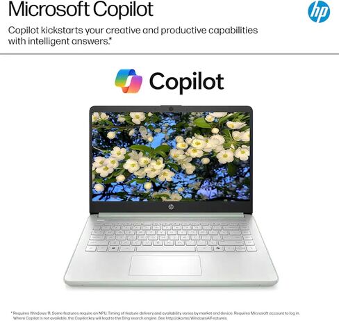 HP 14" HD Student Business Laptop, Intel Quad-Core N150, 8GB RAM, 128GB UFS, 1 Year Office 365, Webcam, HDMI, Bluetooth, WiFi, Win 11 Pro, Slim Design, Willow Green in Saudi Arabia