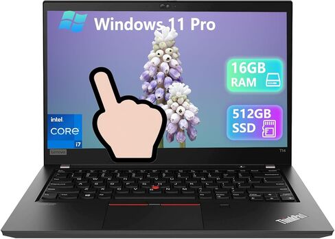 كمبيوتر محمول Lenovo Thinkpad T14 Business، شاشة لمس 14 بوصة FHD، Core i7-10610U (1.8 جيجا هرتز-4.9 جيجا هرتز)، ذاكرة الوصول العشوائي DDR4 16 جيجا، 512 جيجا SSD، كاميرا ويب، HDMI، Windows 11 Pro (متجدد) in Kuwait