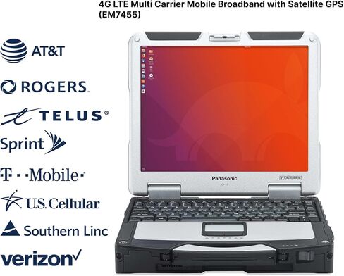 باناسونيك تاف بوك 31 CF-31 MK5 كمبيوتر محمول متين، 13.1 بوصة XGA لمس، i5-5300U 2.3 جيجا هرتز، 8 جيجا رام، 256 جيجا اس اس دي، 4G LTE، لوحة مفاتيح بإضاءة خلفية، Linux Ubuntu OS (متجدد) in Kuwait