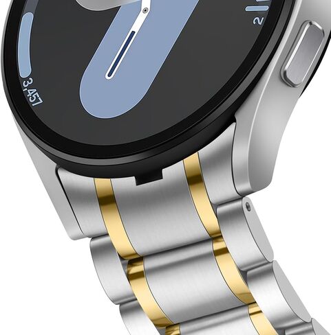 أحزمة HITZEE من الفولاذ المقاوم للصدأ بدون فجوة متوافقة مع ساعة Samsung Galaxy Watch 7/6/5/4/FE Band 40/44mm/Watch 6 Classic 43/47mm/Watch 5 Pro، حزام معدني لساعة Samsung مصمم للرجال/النساء، فضي ذهبي in Saudi Arabia