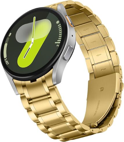 أحزمة HITZEE من الفولاذ المقاوم للصدأ بدون فجوة متوافقة مع ساعة Samsung Galaxy Watch 7/6/5/4/FE Band 40/44mm/Watch 6 Classic 43/47mm/Watch 5 Pro، حزام معدني لساعة Samsung مصمم للرجال/النساء، فضي ذهبي in Saudi Arabia
