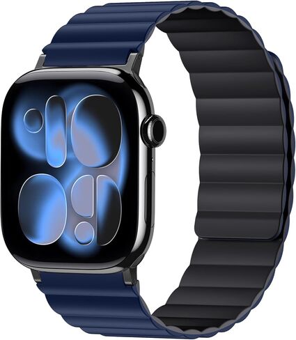 سوار ساعة مغناطيسي ذو وجهين متوافق مع سلسلة ساعات Apple 11 10 9 8 7 6 5 4 Ultra 3/2/1 SE للرجال، حزام معصم رياضي من السيليكون يمكن ارتداؤه على الوجهين لساعة iWatch 49 مم 46 مم 45 مم 44 مم 42 مم 40 مم in Kuwait