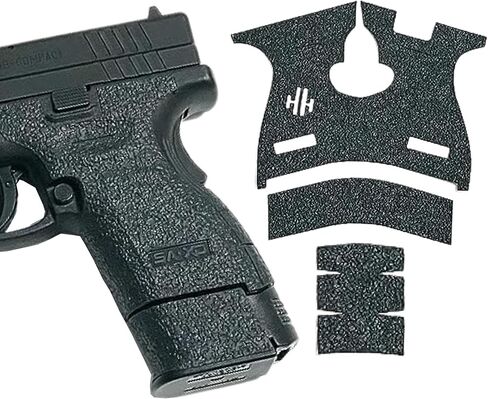 شريط قبضة مسدس Handleitgrips متوافق مع Springfield XD 9/40 Sub Compact - شريط قبضة مسدس مطاطي أسود مزخرف، سهل التركيب، أجزاء وإكسسوارات البندقية، مملوكة للمحاربين القدامى، صنع في الولايات المتحدة الأمريكية in Kuwait
