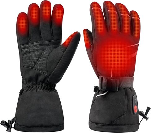 Rechargeable Heated Gloves, 3 Heat Settings, Dual 2200mAh Batteries, Waterproof Touchscreen Winter Ski Gloves for Men & Women in Saudi Arabia