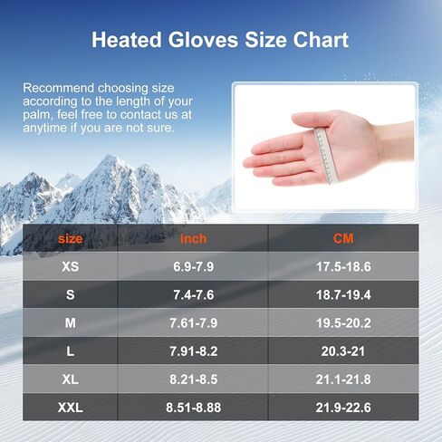 Rechargeable Heated Gloves, 3 Heat Settings, Dual 2200mAh Batteries, Waterproof Touchscreen Winter Ski Gloves for Men & Women in Saudi Arabia