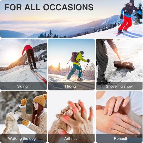 Rechargeable Heated Gloves, 3 Heat Settings, Dual 2200mAh Batteries, Waterproof Touchscreen Winter Ski Gloves for Men & Women in Saudi Arabia