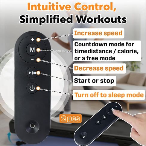 قطعتان من جهاز التحكم عن بعد لجهاز المشي - متوافق مع AD-4000 Plus، DK-38AB-1، DK-38AB-2، UT-38AB IY - ملحق وسادة المشي المنزلية تحت المكتب in Kuwait