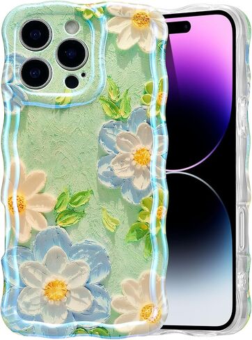 EYZUTAK Case for iPhone 17 Pro Max, Colorful Oil Painting Flower, Green in Kuwait