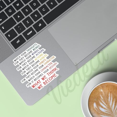 (3Pcs) Watch Your Thought for They Become Words, What We Think We Become Sticker Inspirational Sayings Motivational Vinyl Decals for Tumbler Laptop Water Bottles Books Phone - Size 3x3 Inches in Saudi Arabia