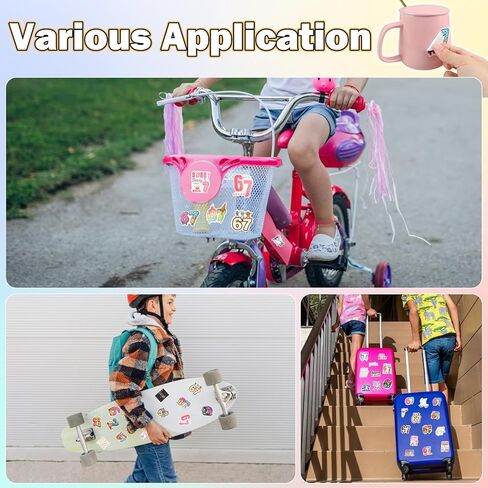 54Pcs 67 Stickers, 6 7 Birthday Decorations Meme Stickers, 67 Valentines Gift, Funny 6 7 Sticker Pack, Six Seven Birthday Decorations, Waterproof Vinyl Gifts for Water Bottle, Phone Case in Kuwait