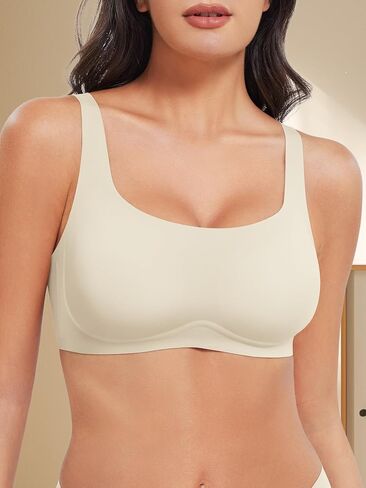 Women Push Up No Underwire Bra Full Coverage V Neck Basic Bralette Seamless Everyday Bra in Saudi Arabia