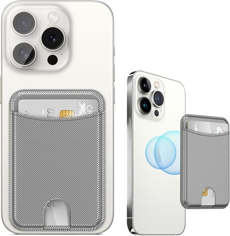 for Magsafe Wallet, Magnetic Card Holder for iPhone 16/15/14/13/12 Series, Magnet Phone Wallet Fit 4 Cards 3 Cash, Ultra-Thin, RFID Blocking, Cream White in Saudi Arabia