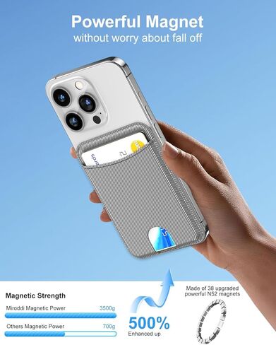 for Magsafe Wallet, Magnetic Card Holder for iPhone 16/15/14/13/12 Series, Magnet Phone Wallet Fit 4 Cards 3 Cash, Ultra-Thin, RFID Blocking, Cream White in Saudi Arabia