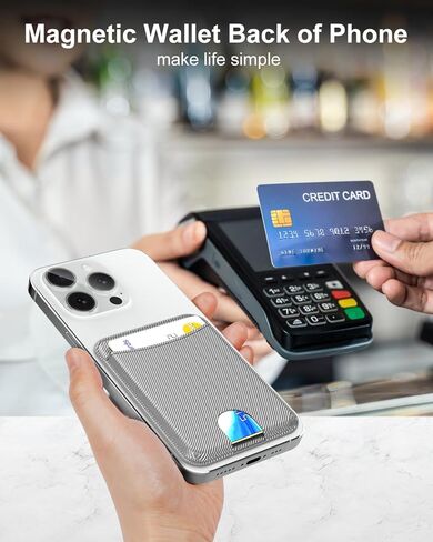 for Magsafe Wallet, Magnetic Card Holder for iPhone 16/15/14/13/12 Series, Magnet Phone Wallet Fit 4 Cards 3 Cash, Ultra-Thin, RFID Blocking, Cream White in Saudi Arabia