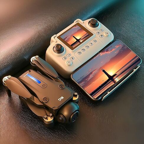 طائرة بدون طيار مع كاميرا مزدوجة 2K عالية الدقة للبالغين والمبتدئين، طائرة بدون طيار واي فاي FPV، شاشة LCD RC، سيلفي بالإيماءات ونقطة الطريق، كاميرا قابلة للإمالة 150 درجة، إقلاع/هبوط بمفتاح واحد، رحلة 45 دقيقة، بطاريتان، هدية للرجال in Kuwait