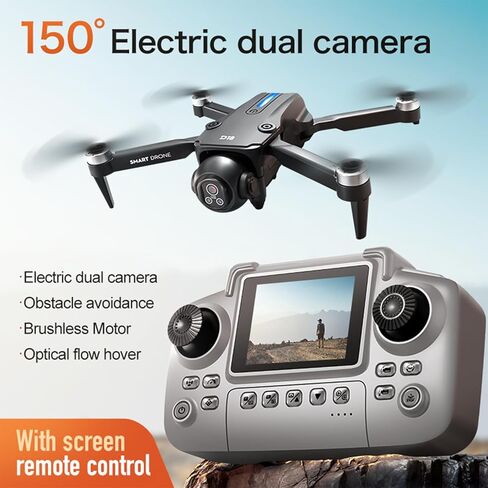 طائرة بدون طيار مع كاميرا مزدوجة 2K عالية الدقة للبالغين والمبتدئين، طائرة بدون طيار واي فاي FPV، شاشة LCD RC، سيلفي بالإيماءات ونقطة الطريق، كاميرا قابلة للإمالة 150 درجة، إقلاع/هبوط بمفتاح واحد، رحلة 45 دقيقة، بطاريتان، هدية للرجال in Kuwait