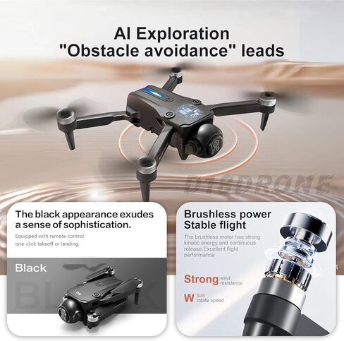 طائرة بدون طيار مع كاميرا مزدوجة 2K عالية الدقة للبالغين والمبتدئين، طائرة بدون طيار واي فاي FPV، شاشة LCD RC، سيلفي بالإيماءات ونقطة الطريق، كاميرا قابلة للإمالة 150 درجة، إقلاع/هبوط بمفتاح واحد، رحلة 45 دقيقة، بطاريتان، هدية للرجال in Kuwait