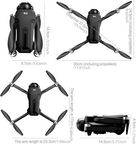 طائرة بدون طيار مع كاميرا مزدوجة 2K عالية الدقة للبالغين والمبتدئين، طائرة بدون طيار واي فاي FPV، شاشة LCD RC، سيلفي بالإيماءات ونقطة الطريق، كاميرا قابلة للإمالة 150 درجة، إقلاع/هبوط بمفتاح واحد، رحلة 45 دقيقة، بطاريتان، هدية للرجال in Kuwait