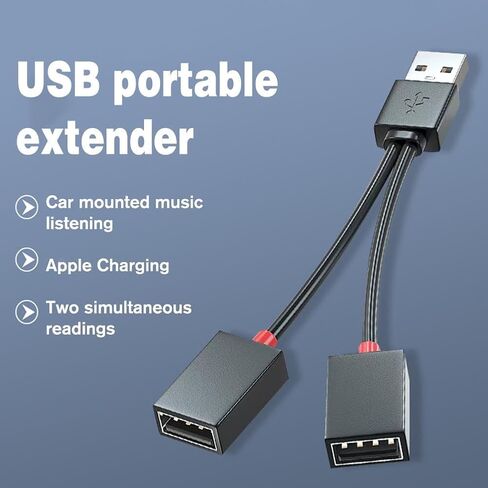 موزع USB للسيارة 1 في 2، سلك محول شحن USB 12 سم، كابل شاحن بلاستيكي متعدد الوظائف للهواتف الذكية وإمدادات الطاقة المحمولة واستخدام السيارة in Saudi Arabia