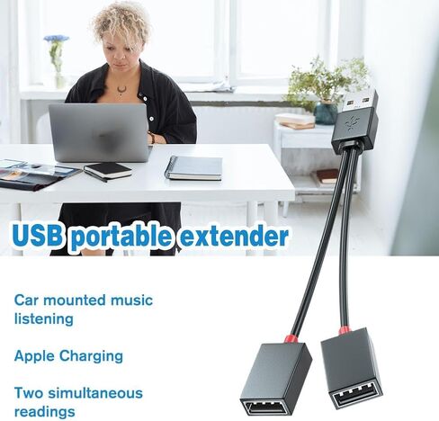 موزع USB للسيارة 1 في 2، سلك محول شحن USB 12 سم، كابل شاحن بلاستيكي متعدد الوظائف للهواتف الذكية وإمدادات الطاقة المحمولة واستخدام السيارة in Saudi Arabia