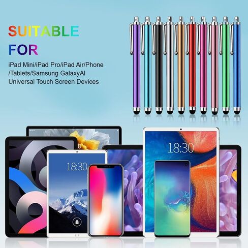 10-Pack Universal Stylus Pens for Touch Screens,Compatible with Tablets,Smartphones,and Other Capacitive Devices(Colorful) in Saudi Arabia