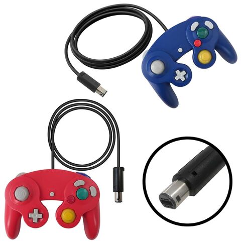 BGEHHCY قطعتان سلكيتان جديدتان لاستبدال وحدة تحكم GameCube المتوافقة مع وحدات تحكم Wii/NGC - قبضة معززة - أحمر وأزرق in Kuwait